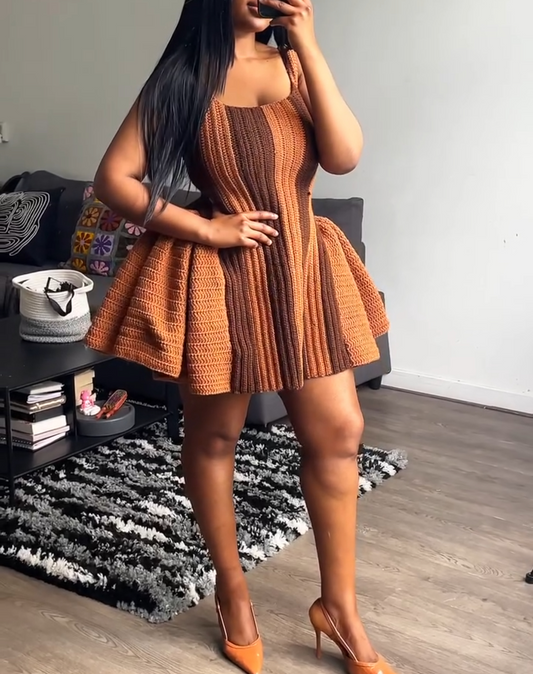 Crochet Flared Mini Dress