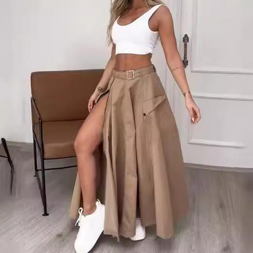 zippered slit skirt