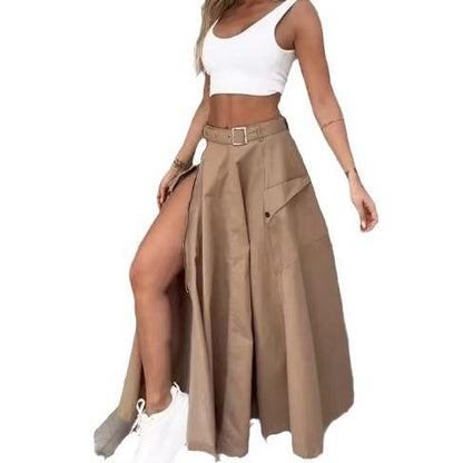 zippered slit skirt