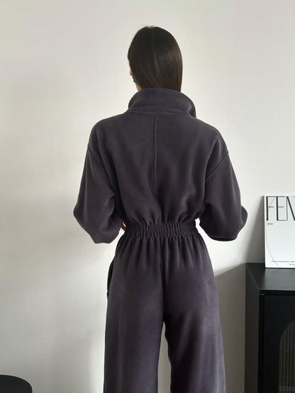 Casual elastic waist jumpsuit