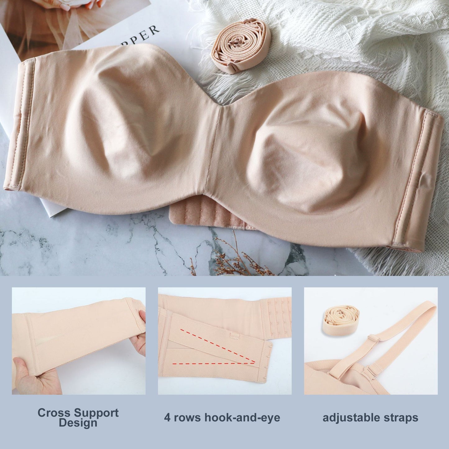 Removable push-up bra