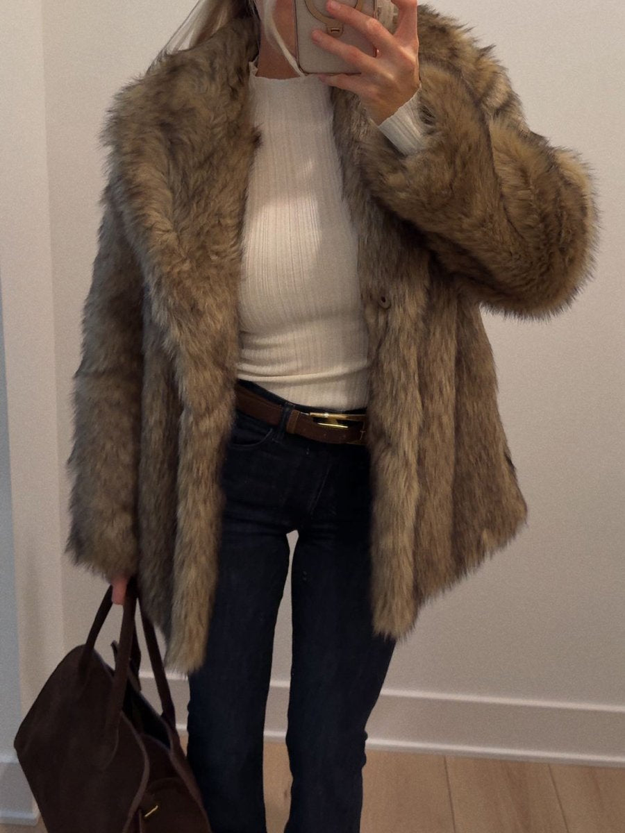 Imitation Fur Coat Fashion Elegant Plush Coat