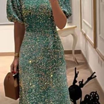 Heavy sequin glitter dress