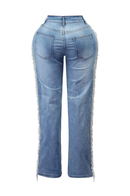 Sweet Pearl Fringe Jeans