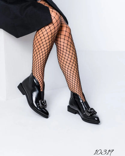 Stylish elastic cuff genuine leather zipper block heel ankle boots