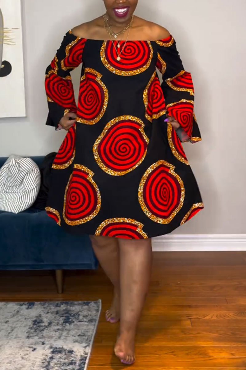 Printed A-line Dress