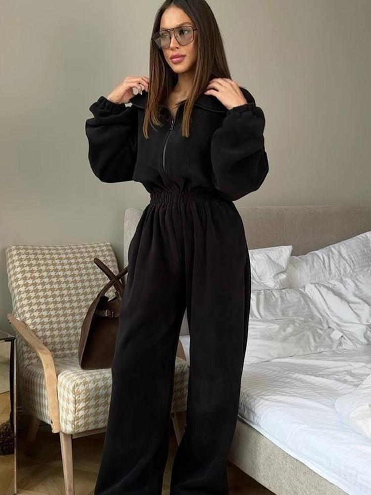 Casual elastic waist jumpsuit