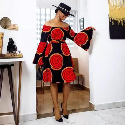 Printed A-line Dress