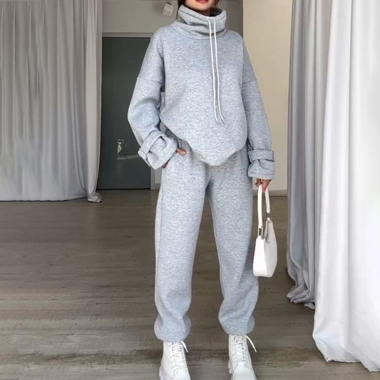 Casual Fashion Turtleneck Sports Sweatshirt Set