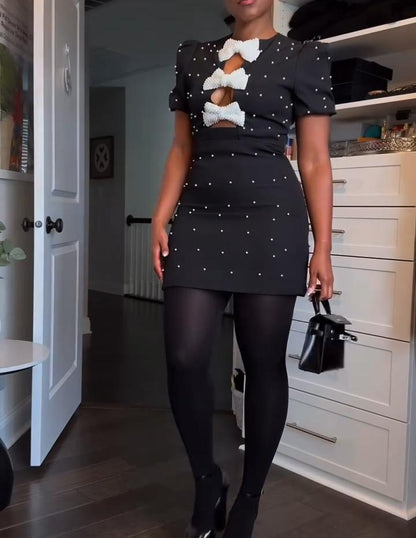 Sweet Pearl Bow Dress