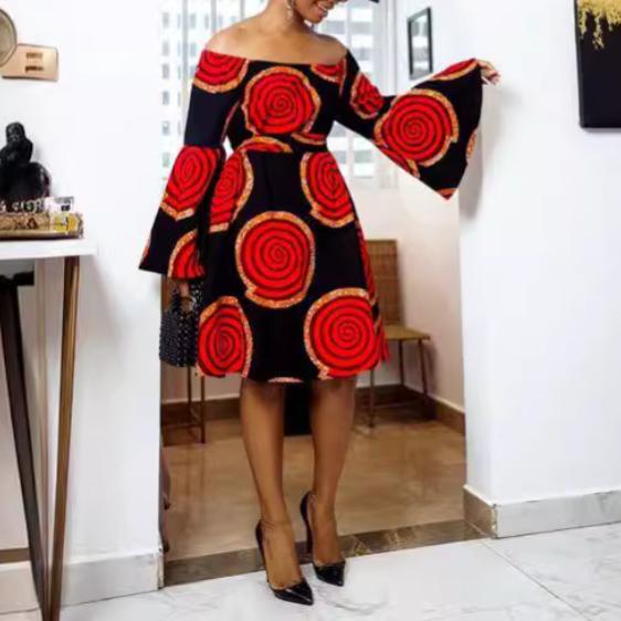 Printed A-line Dress