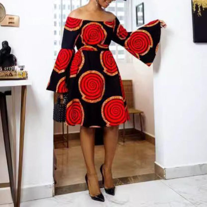 Printed A-line Dress