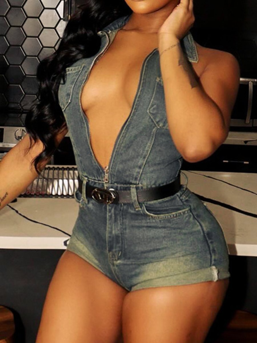 Retro Denim Romper