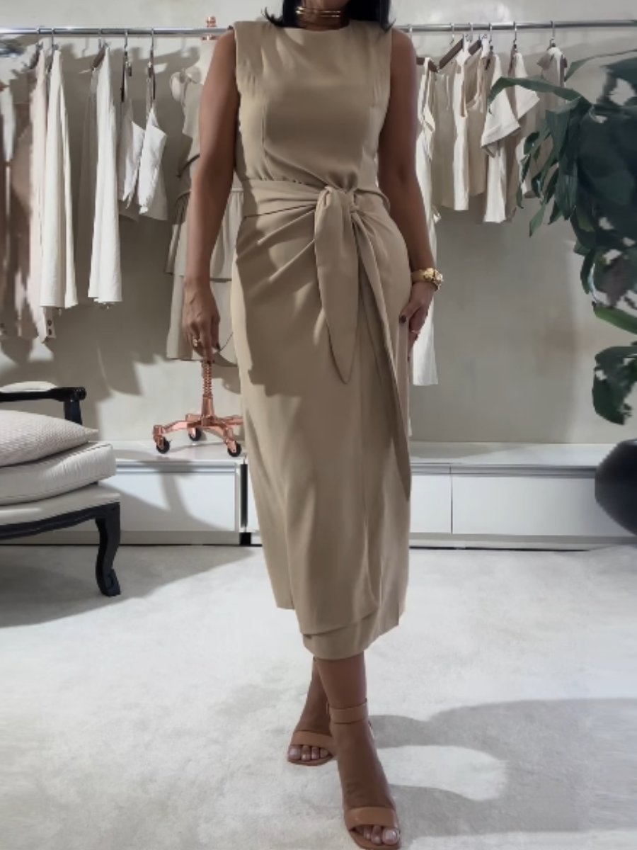 Elegant Classic Sleeveless Midi Dress