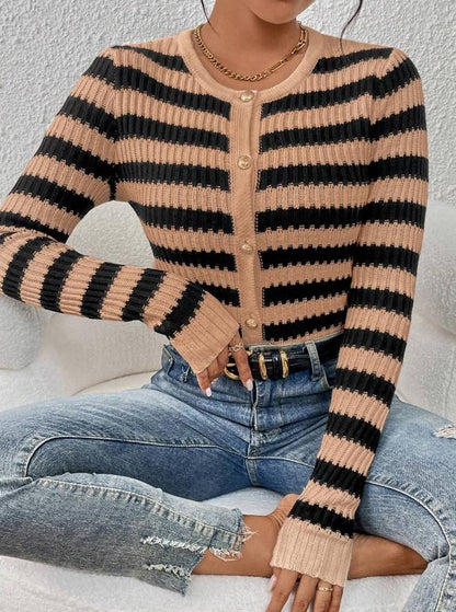 Striped Button Cardigan