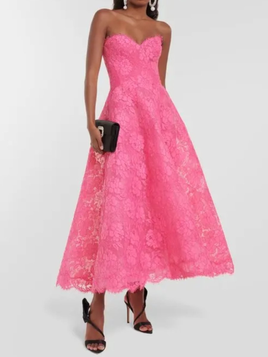 Elegant Lace Midi Dress