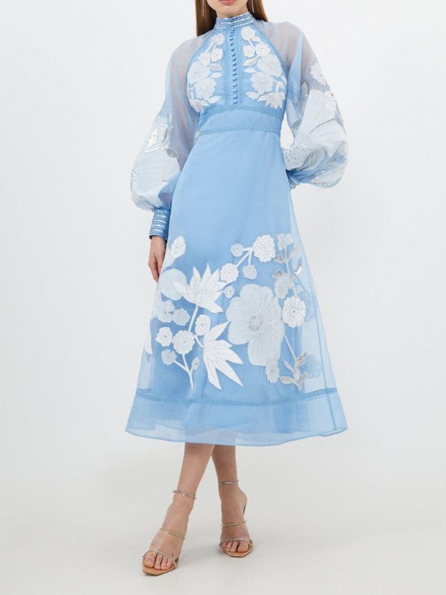 The Elegant Floral Midi Dress【Free Shipping】