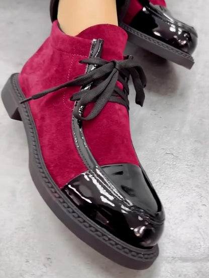 Suede lace-up shoes