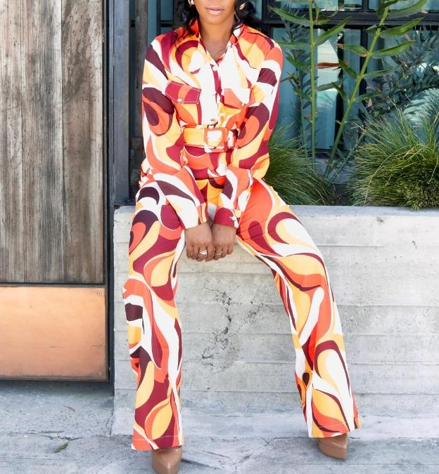 Colorful printed jumpsuit