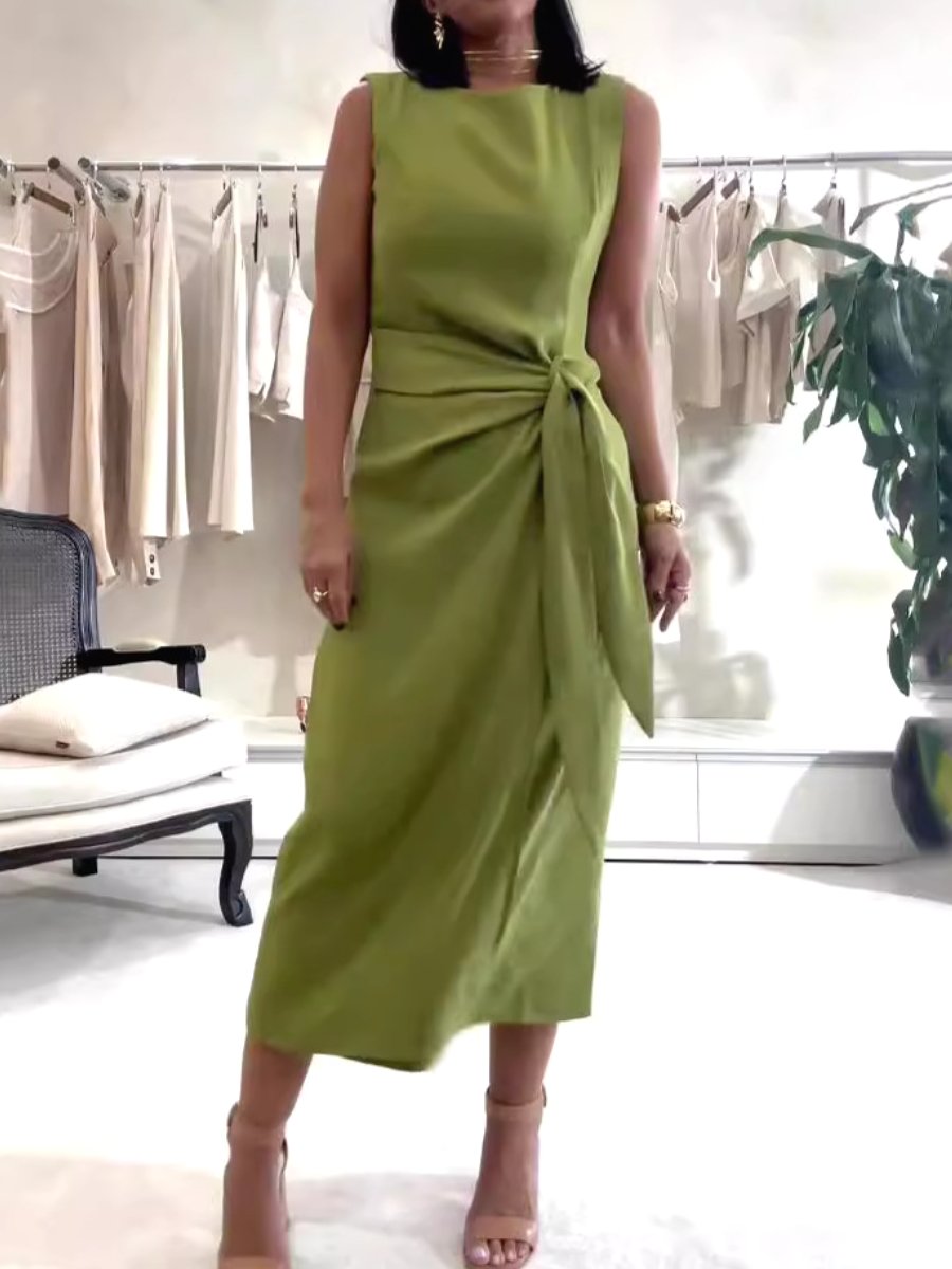 Elegant Classic Sleeveless Midi Dress