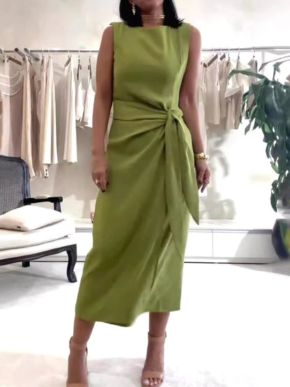 Elegant Classic Sleeveless Midi Dress
