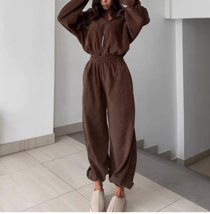 Casual elastic waist jumpsuit