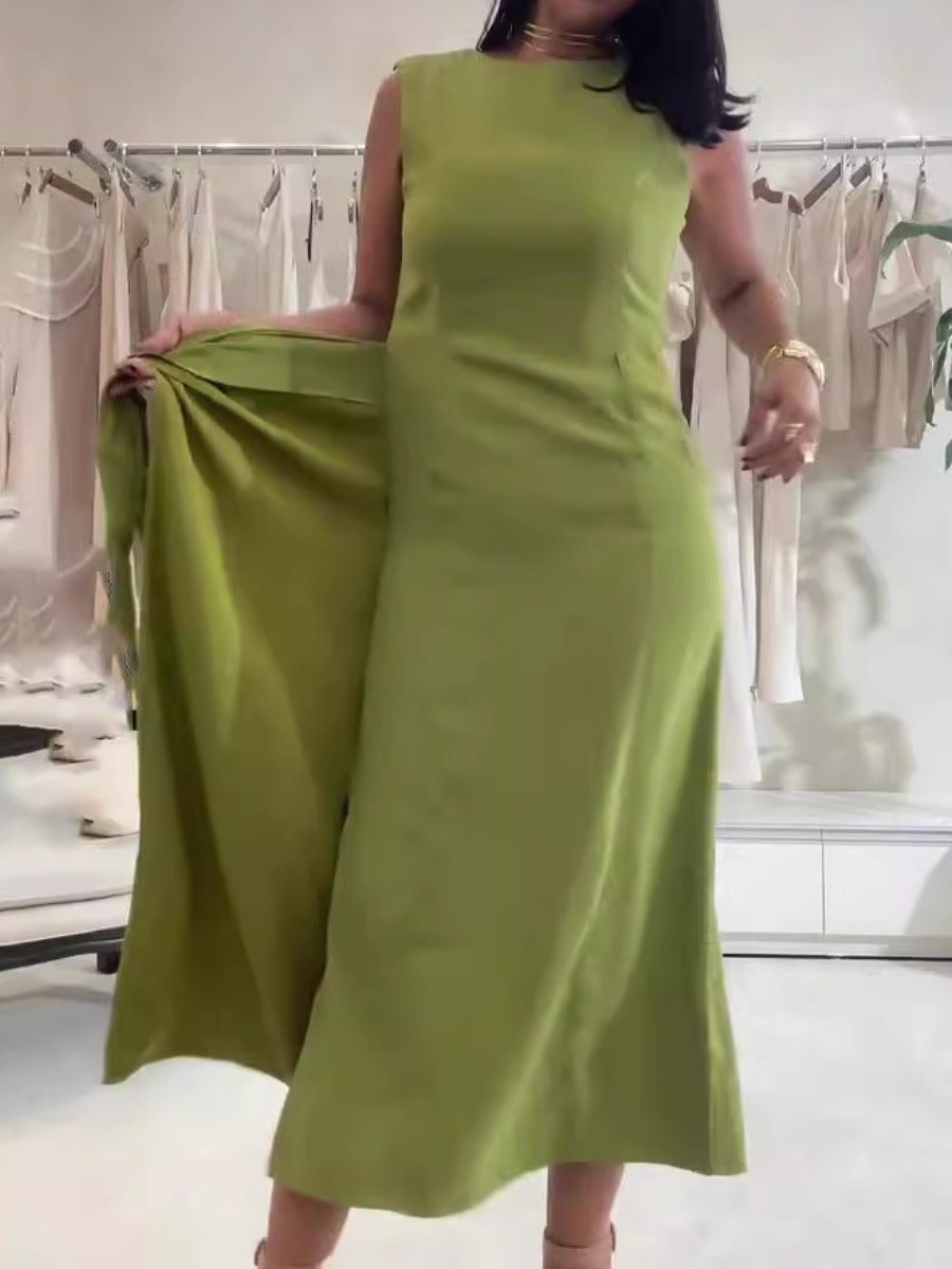 Elegant Classic Sleeveless Midi Dress
