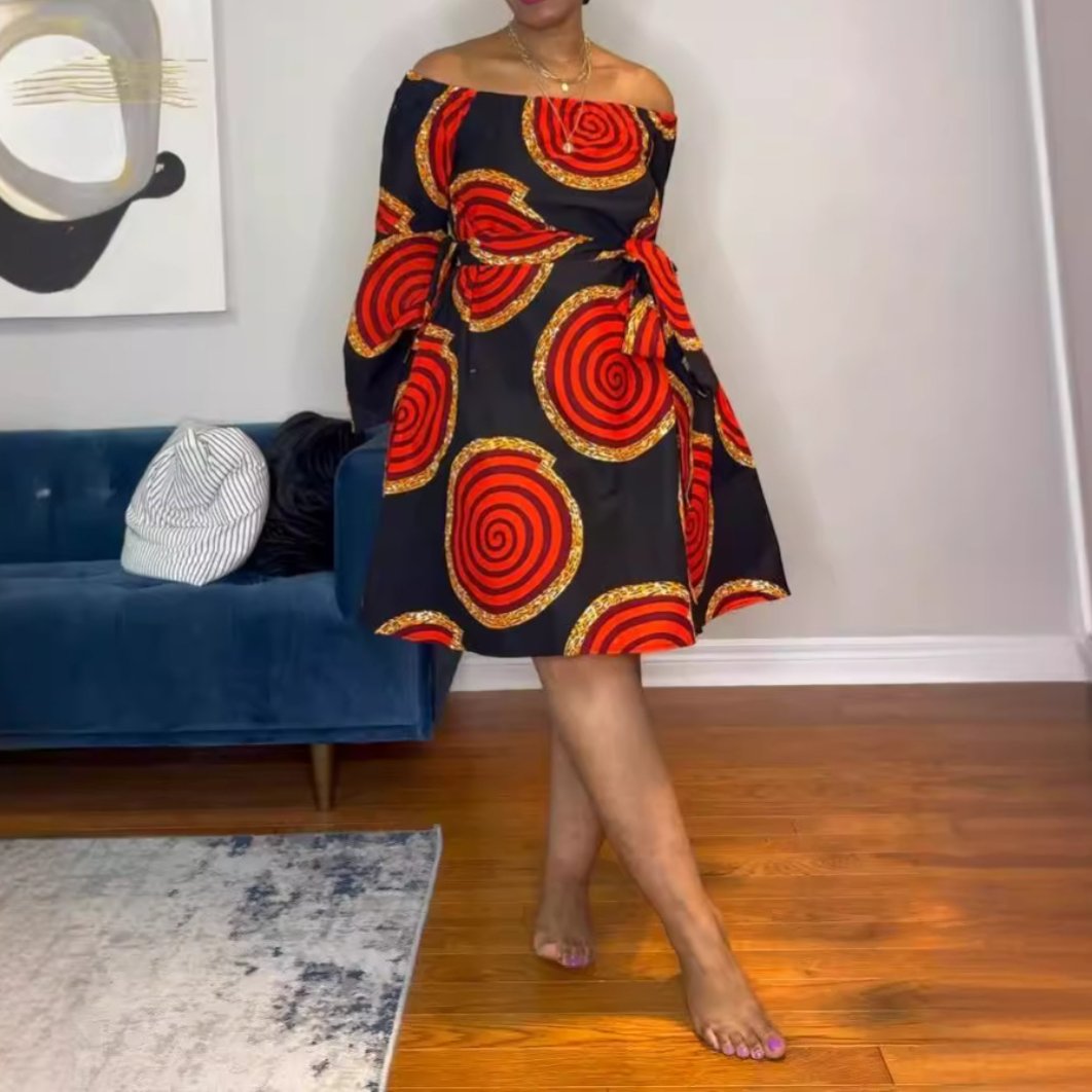 Printed A-line Dress