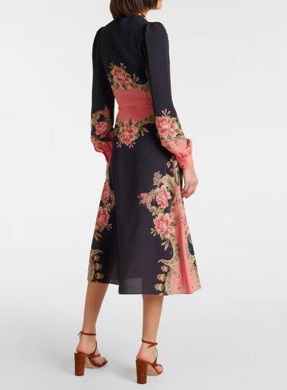 Elegant Floral Fall Dress