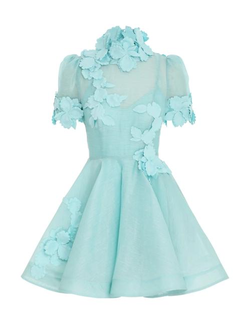 Mint High Tide Flower Mini Dress【Free Shipping】