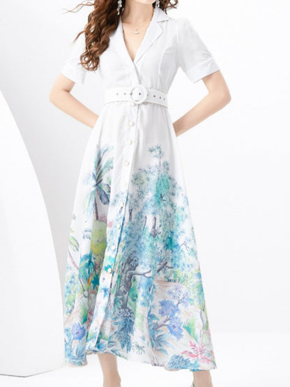 Fashion Holiday Short Sleeve Printed Dress