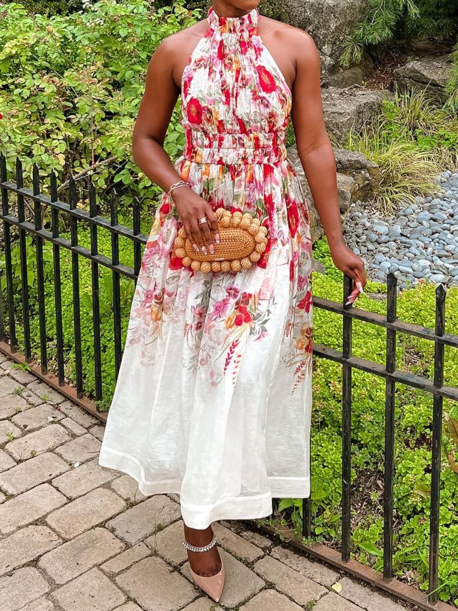 The Elegant Floral Sleeveless Dress