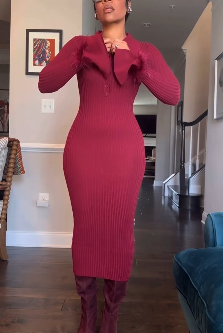 Sexy knitted dress