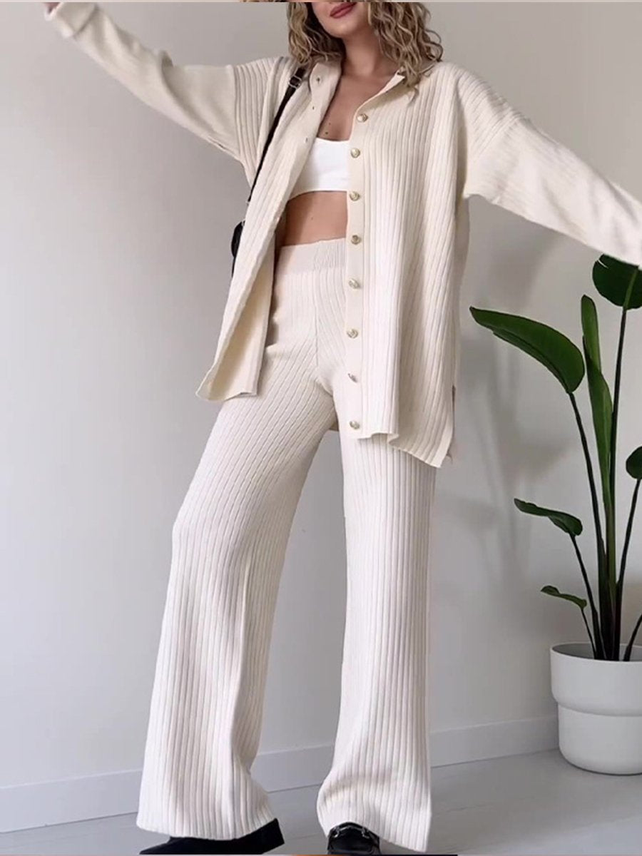 Women's Casual Button Knit Suit